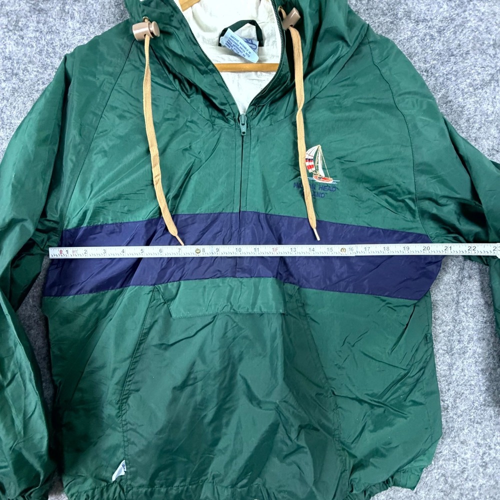 Vintage Charles River Apparel Hilton Head Island Anorak Jacket Mens Green Medium - Picture 6 of 6